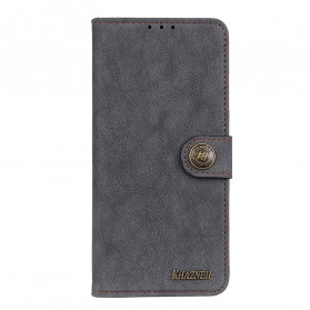 Funda Azus Zenfone 8 de cuero de imitación con división retro KHAZNEH
