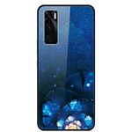 Funda de cristal templado para el Vivo Y70 Fancy Flowers