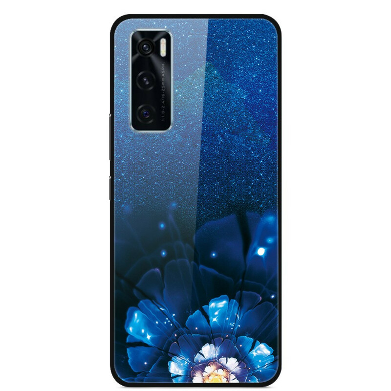 Funda de cristal templado para el Vivo Y70 Fancy Flowers