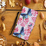 Xiaomi Mi 10T / 10T Pro Funda Floral Butterflies Lanyard