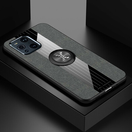 Oppo Find X3 / X3 Pro funda híbrida y de textura vaquera con anillo de soporte