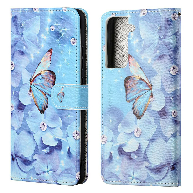 Funda Samsung Galaxy S21 FE Diamond Butterflies con colgante