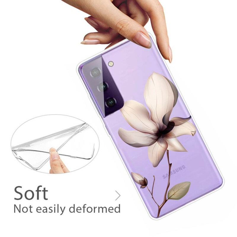 Samsung Galaxy S21 FE Funda Flor Transparente