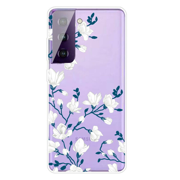 Funda de flor blanca para Samsung Galaxy S21 FE