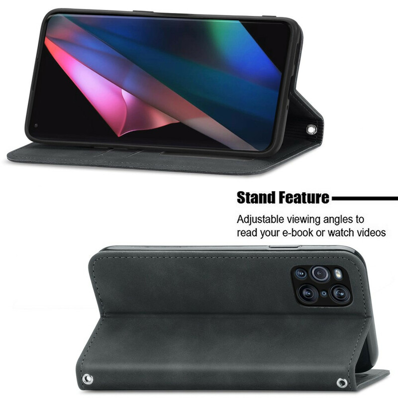 Flip Cover Oppo Find X3 / X3 Pro Leatherette Vintage
