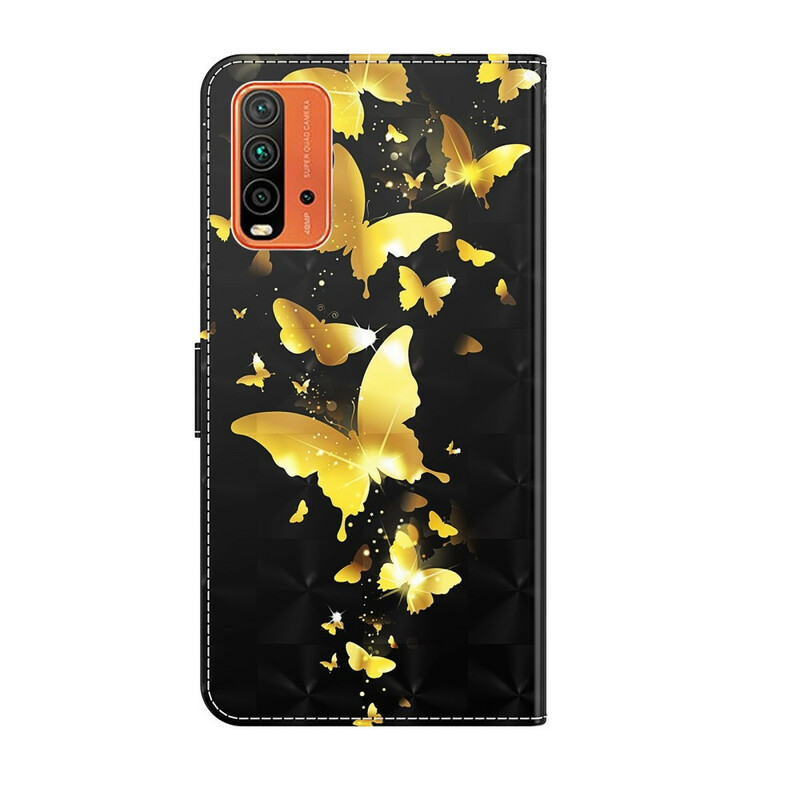 Xiaomi Redmi 9T / Note 9 Amarillo Funda de mariposa