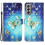 Funda de mariposa dorada para Samsung Galaxy S21 FE