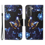 Funda con colgante Samsung Galaxy S21 FE Precious Butterflies