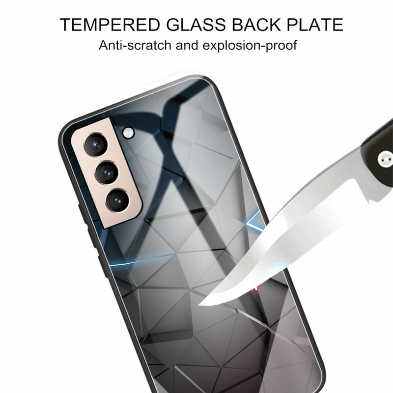Samsung Galaxy S21 FE Funda de cristal templado geométrica