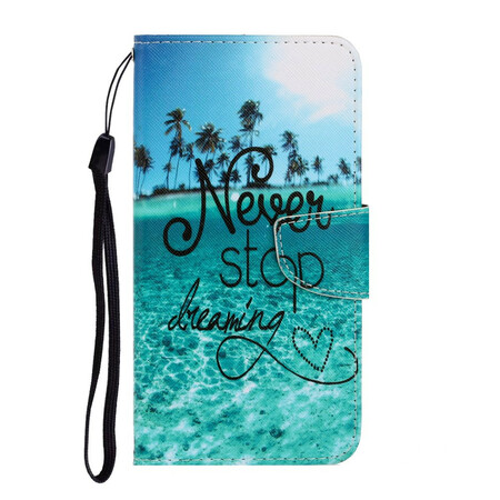 Funda con colgante Samsung Galaxy S21 FE Never Stop Dreaming Navy
