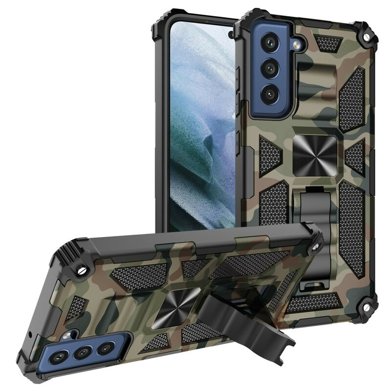 Funda de camuflaje Samsung Galaxy S21 FE Soporte extraíble