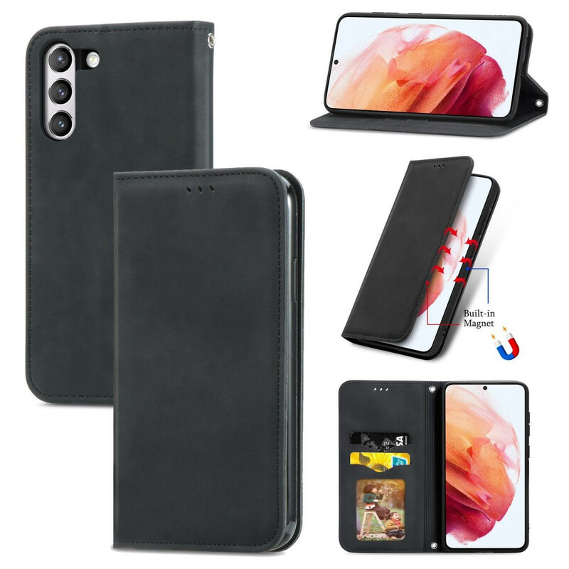 Flip Cover Samsung Galaxy S21 FE Leatherette Vintage