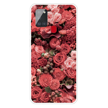 Funda de flor intensa para el Samsung Galaxy A21s