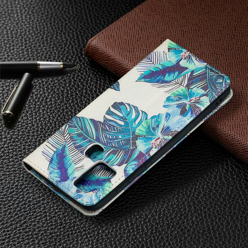 Flip Cover Samsung Galaxy A21s Hojas