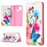 Flip Cover Samsung Galaxy A21s Mariposas de colores