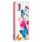 Flip Cover Samsung Galaxy A21s Mariposas de colores