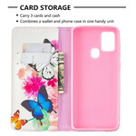 Flip Cover Samsung Galaxy A21s Mariposas de colores