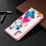 Flip Cover Samsung Galaxy A21s Mariposas de colores