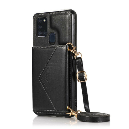 Funda Samsung Galaxy A21s Colgante de hombro Funda de tarjeta clásica