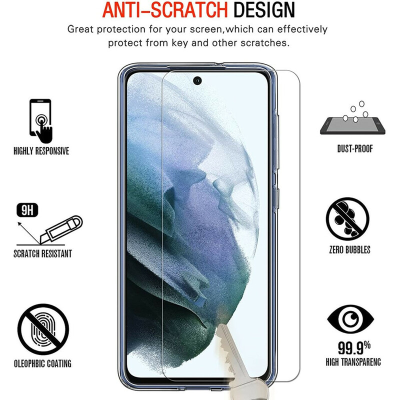 Funda Samsung Galaxy S21 FE y pantalla de cristal templado