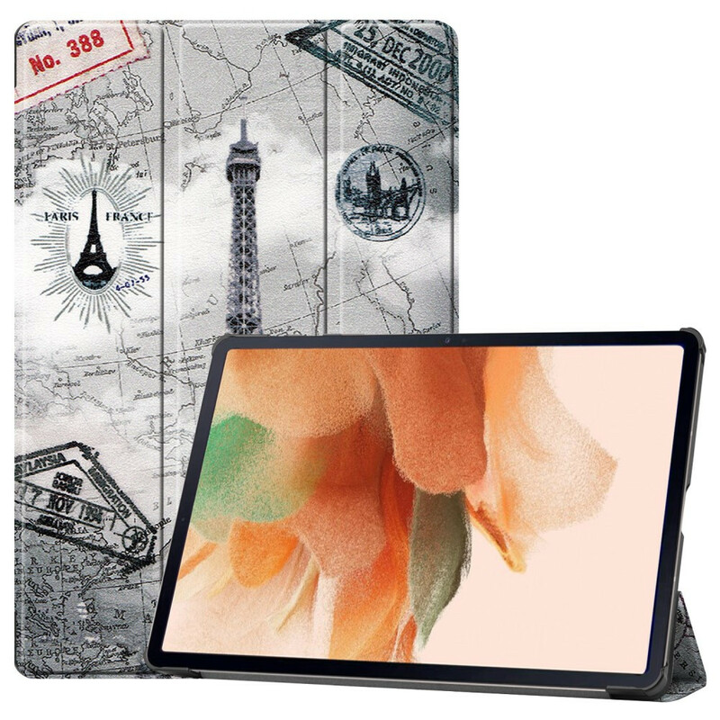 Smart Funda Samsung Galaxy Tab S7 FE Funda Stylus Torre Eiffel