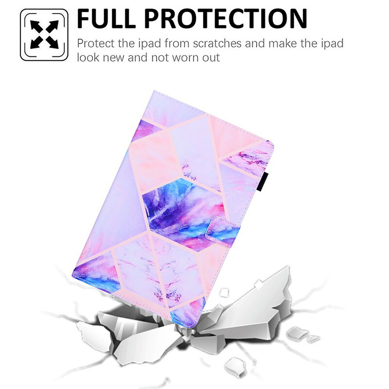 Funda Samsung Galaxy Tab A7 Lite Diseño geométrico de mármol