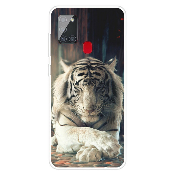 Funda flexible de tigre para el Samsung Galaxy A21s