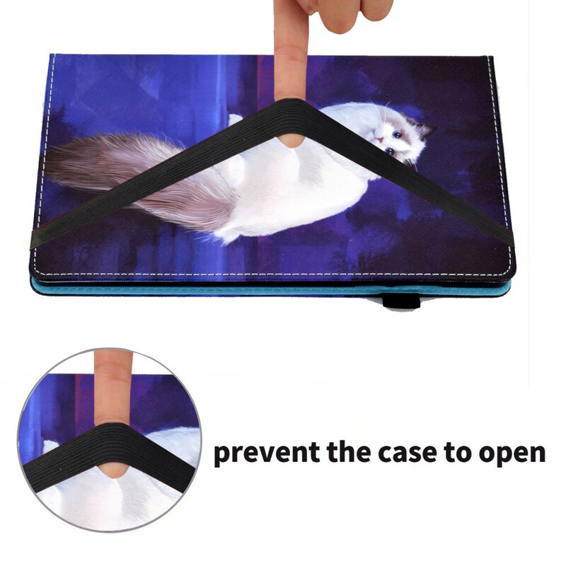 Funda de gato para Samsung Galaxy Tab A7 Lite Blanco