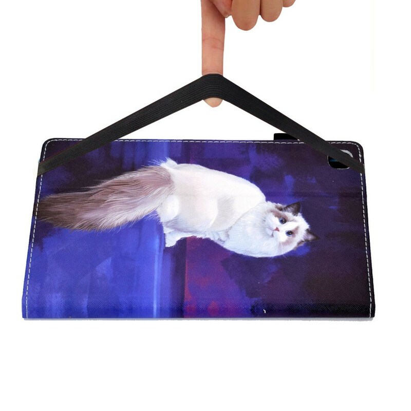 Funda de gato para Samsung Galaxy Tab A7 Lite Blanco