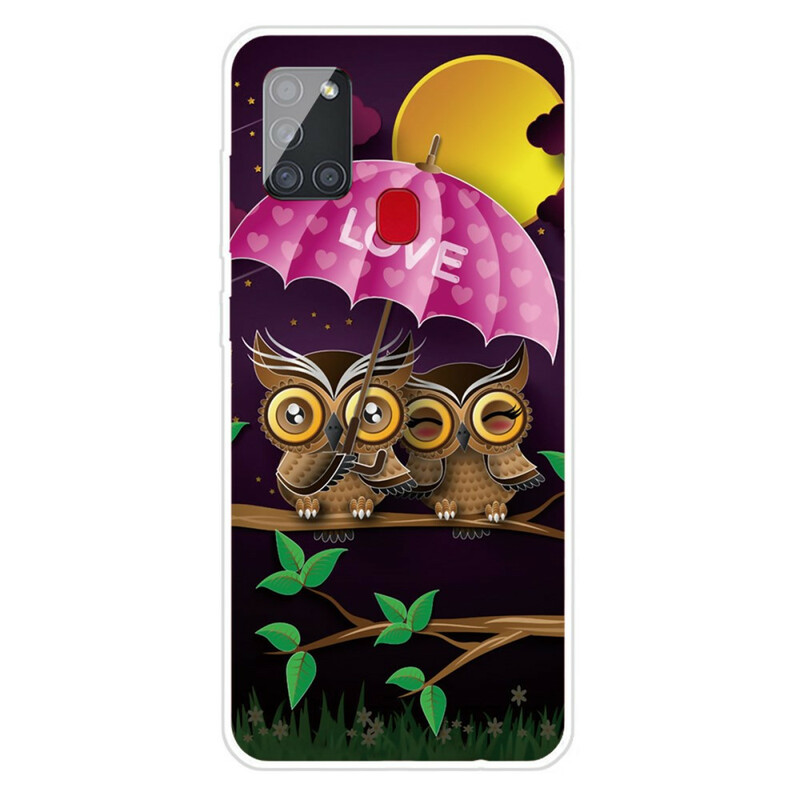 Funda flexible Samsung Galaxy A21s Love Owls