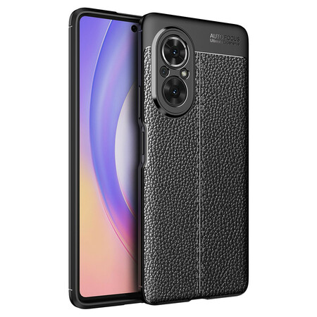 Funda de piel para el Honor 50 Pro efecto lichi de doble línea