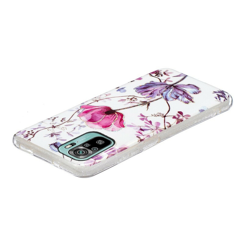 Xiaomi Redmi Note 10 / Note 10s Funda Marbled Flowers