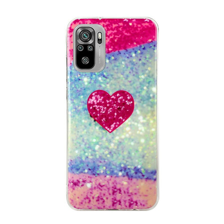 Xiaomi Redmi Note 10 / Note 10s Funda de mármol con purpurina