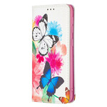 Flip Cover Samsung Galaxy A20e Mariposas de colores