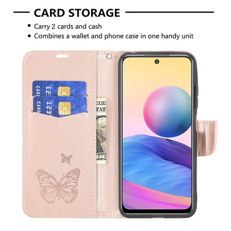 Xiaomi Redmi Note 10 5G / Poco M3 Pro 5G Funda con colgante impresa de mariposa