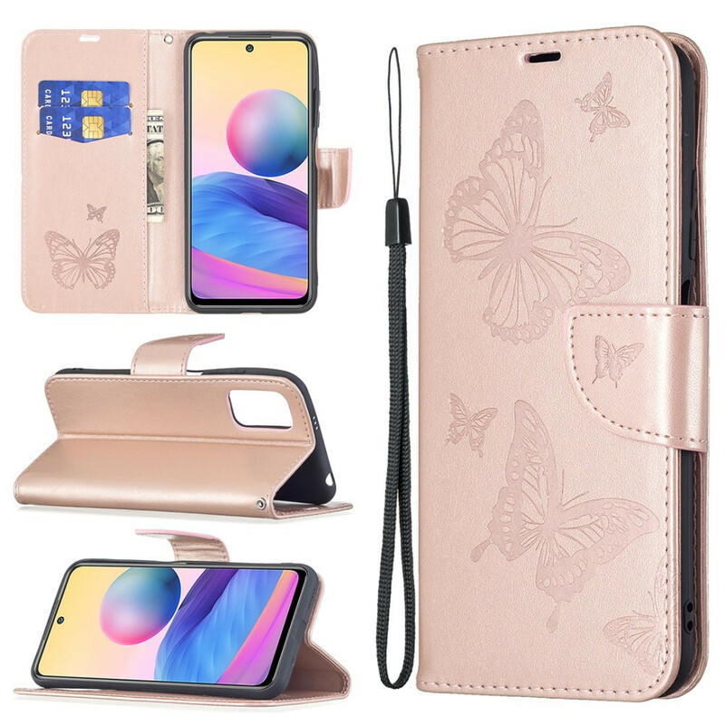 Xiaomi Redmi Note 10 5G / Poco M3 Pro 5G Funda con colgante impresa de mariposa