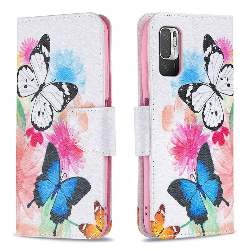 Xiaomi Redmi Note 10 5G / Poco M3 Pro 5G Funda Mariposas y Flores