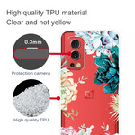 Funda de flor de acuarela transparente para OnePlus Nord 2 5G