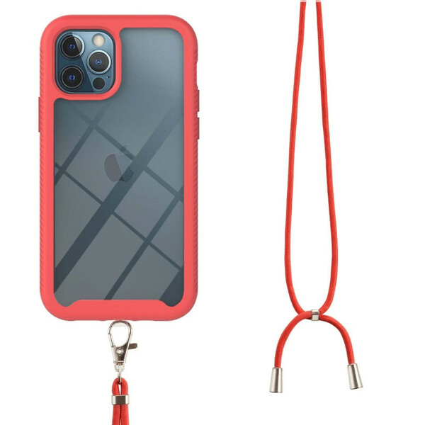 Funda híbrida para el iPhone 12 / 12 Pro con cordón de seguridad y color de contorno