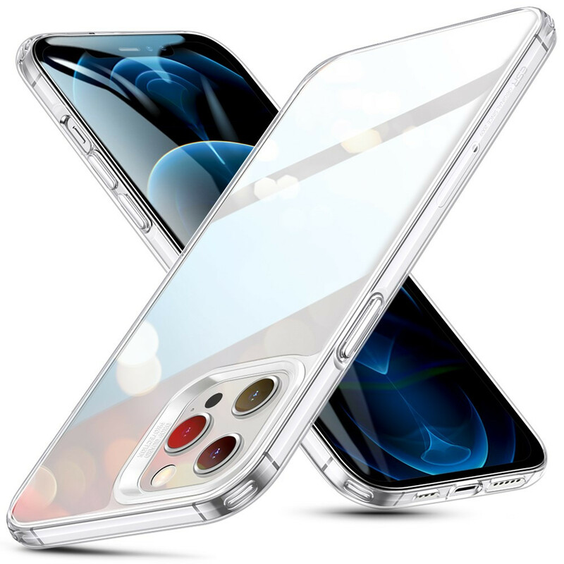 Funda iPhone 12 / 12 Pro Parte trasera de cristal y bordes de silicona