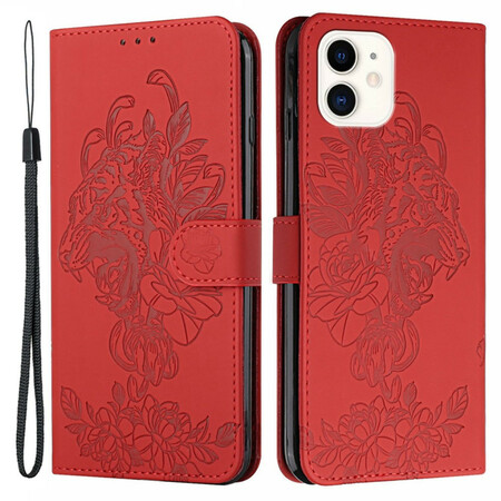 Funda iPhone 12 / 12 Pro Tiger Baroque con colgante