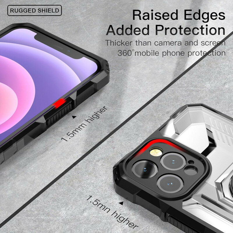 Funda esmerilada para el iPhone 12 Pro con soporte para el anillo