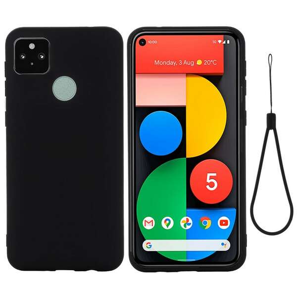 Funda de silicona líquida con colgante para el Google Pixel 5A 5G