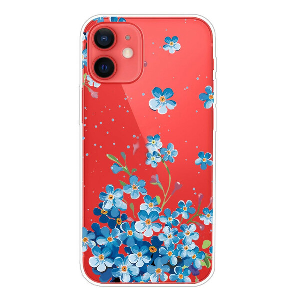 Funda iPhone 13 Mini Ramo de Flores Azul
