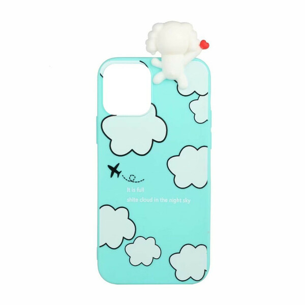 Funda iPhone 13 Mini 3D Perro en las nubes
