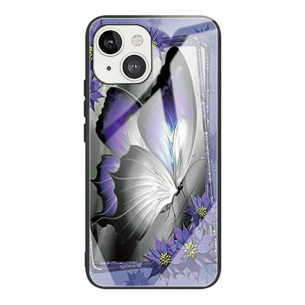 Funda de cristal iPhone 13 Mini Butterfly Purple