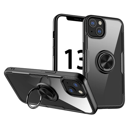 Funda de anillo metálico de fibra de carbono para el iPhone 13 Mini