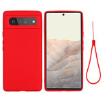 Funda de silicona para el Google Pixel 6 Liquid con colgante