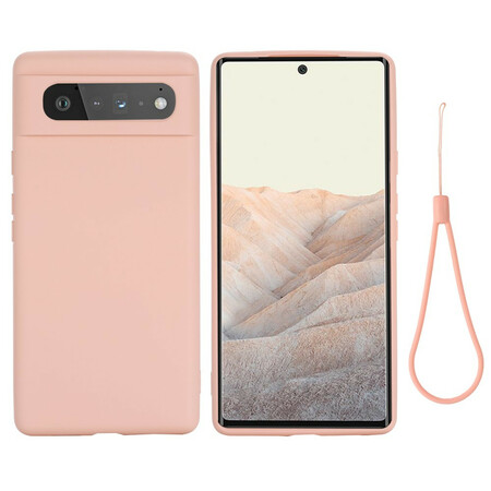Funda de silicona para el Google Pixel 6 Liquid con colgante