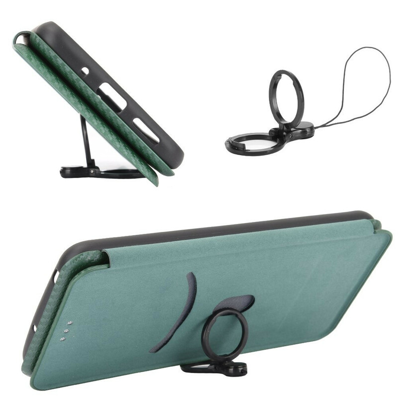 Flip Cover iPhone 13 Mini Fibra de Carbono
